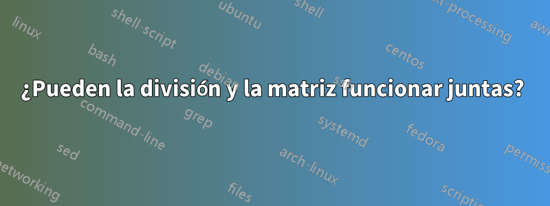 ¿Pueden la división y la matriz funcionar juntas?