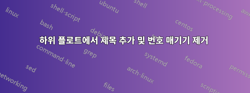 하위 플로트에서 제목 추가 및 번호 매기기 제거