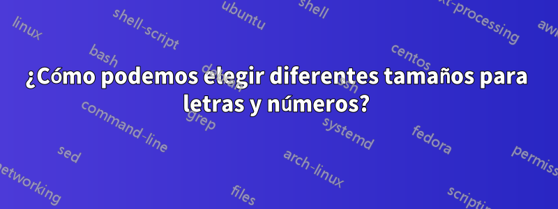¿Cómo podemos elegir diferentes tamaños para letras y números?