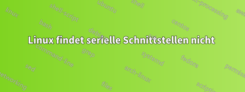 Linux findet serielle Schnittstellen nicht