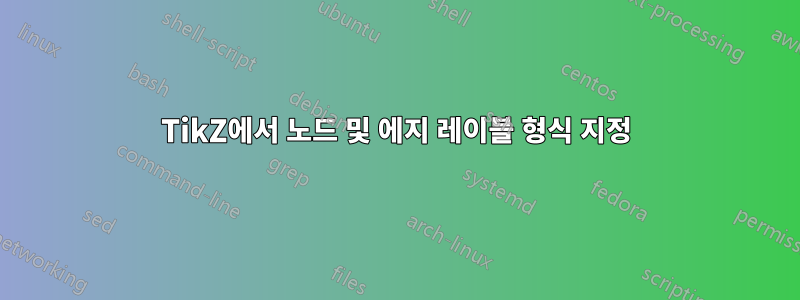 TikZ에서 노드 및 에지 레이블 형식 지정