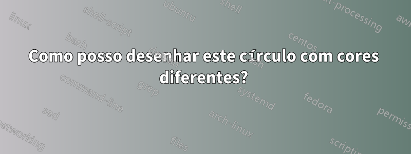 Como posso desenhar este círculo com cores diferentes?