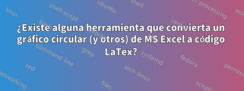 ¿Existe alguna herramienta que convierta un gráfico circular (y otros) de MS Excel a código LaTex?