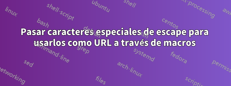 Pasar caracteres especiales de escape para usarlos como URL a través de macros