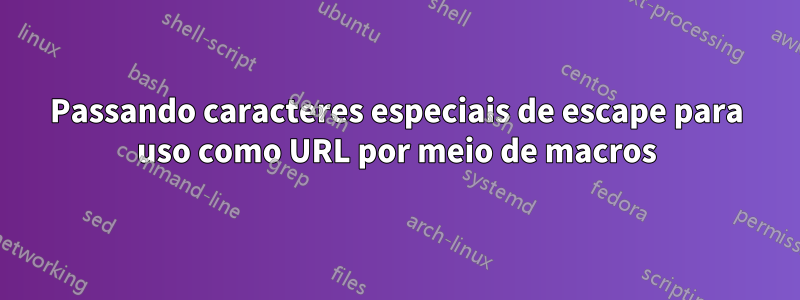 Passando caracteres especiais de escape para uso como URL por meio de macros