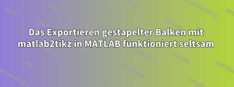 Das Exportieren gestapelter Balken mit matlab2tikz in MATLAB funktioniert seltsam