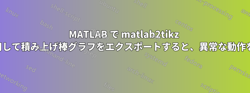 MATLAB で matlab2tikz を使用して積み上げ棒グラフをエクスポートすると、異常な動作をする