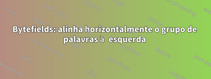 Bytefields: alinha horizontalmente o grupo de palavras à esquerda