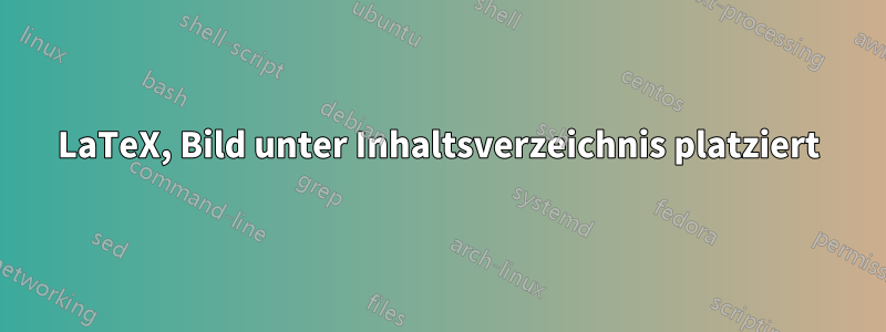 LaTeX, Bild unter Inhaltsverzeichnis platziert