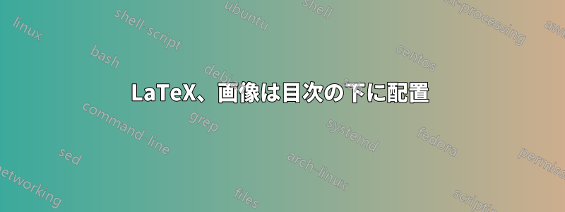 LaTeX、画像は目次の下に配置