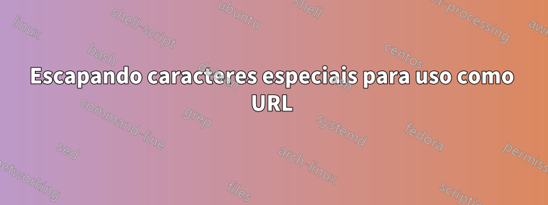 Escapando caracteres especiais para uso como URL