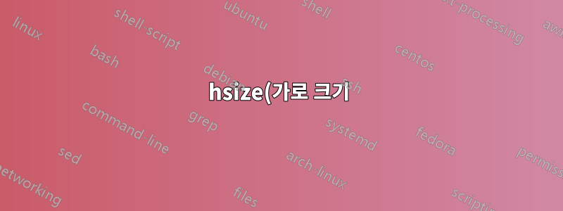 hsize(가로 크기)의 길이를 mm(밀리미터) 단위로 인쇄하려면 어떻게 해야 합니까?