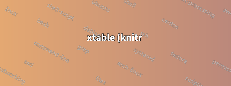 xtable (knitr) を使用して太字の列ヘッダーを作成する