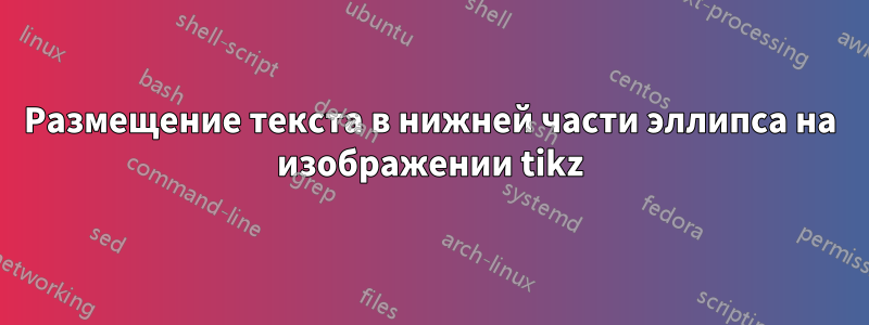 Размещение текста в нижней части эллипса на изображении tikz