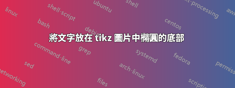 將文字放在 tikz 圖片中橢圓的底部