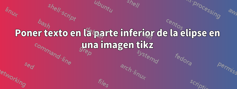 Poner texto en la parte inferior de la elipse en una imagen tikz