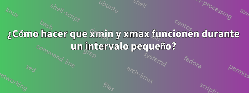 ¿Cómo hacer que xmin y xmax funcionen durante un intervalo pequeño?