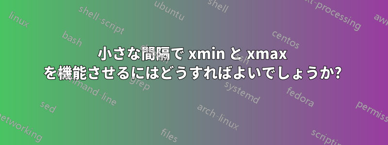 小さな間隔で xmin と xmax を機能させるにはどうすればよいでしょうか?