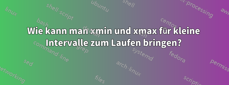 Wie kann man xmin und xmax für kleine Intervalle zum Laufen bringen?