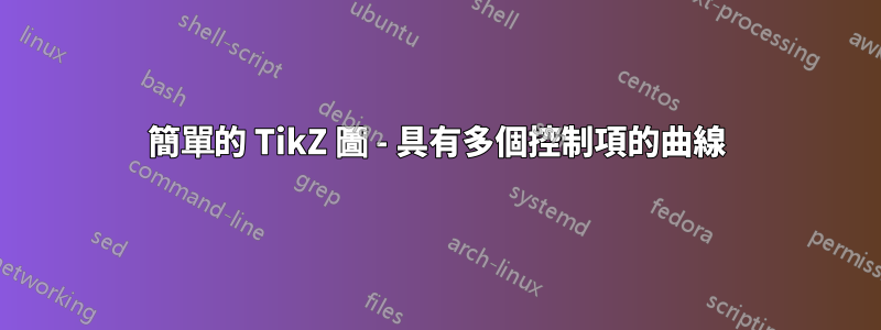 簡單的 TikZ 圖 - 具有多個控制項的曲線