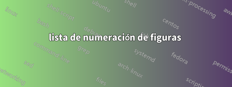 lista de numeración de figuras