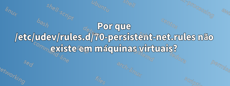 Por que /etc/udev/rules.d/70-persistent-net.rules não existe em máquinas virtuais?