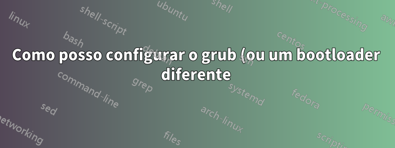 Como posso configurar o grub (ou um bootloader diferente) para usar teclas modificadoras?