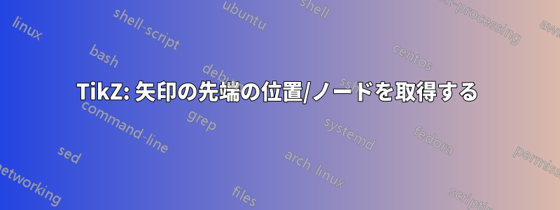 TikZ: 矢印の先端の位置/ノードを取得する