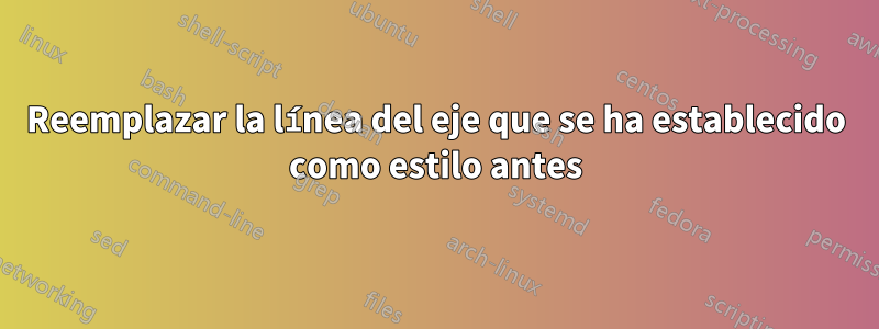 Reemplazar la línea del eje que se ha establecido como estilo antes