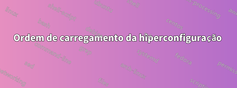 Ordem de carregamento da hiperconfiguração