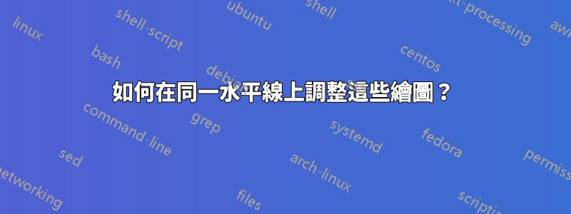 如何在同一水平線上調整這些繪圖？