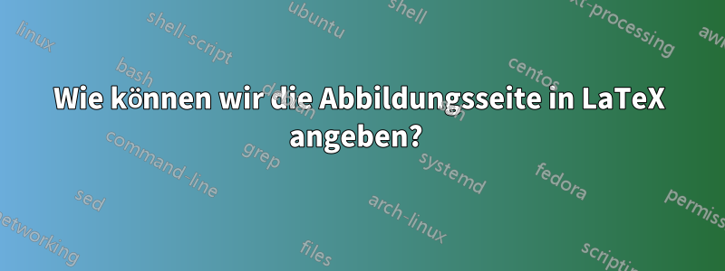 Wie können wir die Abbildungsseite in LaTeX angeben? 