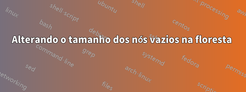 Alterando o tamanho dos nós vazios na floresta