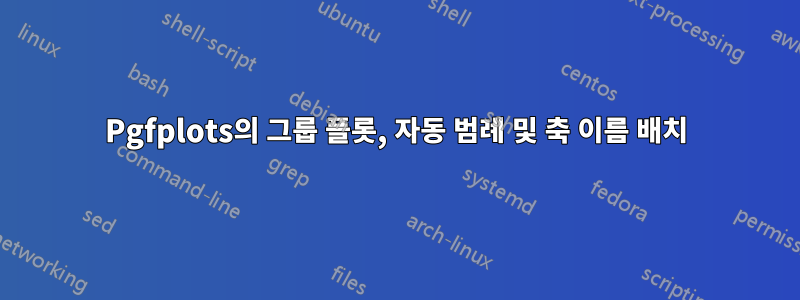 Pgfplots의 그룹 플롯, 자동 범례 및 축 이름 배치