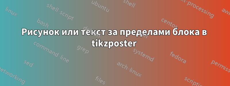 Рисунок или текст за пределами блока в tikzposter