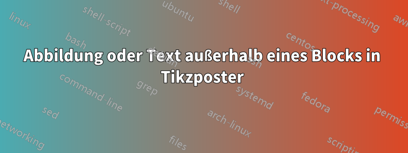 Abbildung oder Text außerhalb eines Blocks in Tikzposter