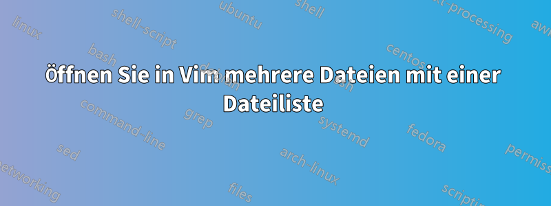 Öffnen Sie in Vim mehrere Dateien mit einer Dateiliste