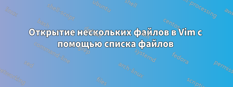 Открытие нескольких файлов в Vim с помощью списка файлов
