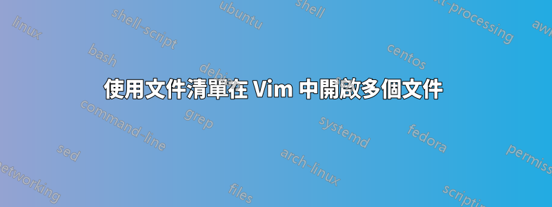 使用文件清單在 Vim 中開啟多個文件