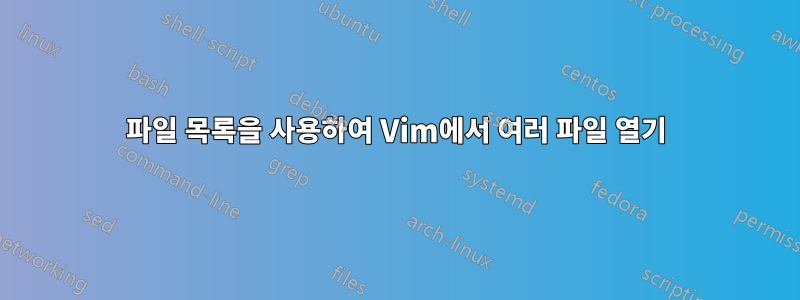 파일 목록을 사용하여 Vim에서 여러 파일 열기