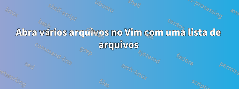 Abra vários arquivos no Vim com uma lista de arquivos