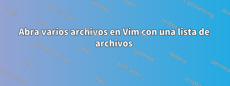 Abra varios archivos en Vim con una lista de archivos