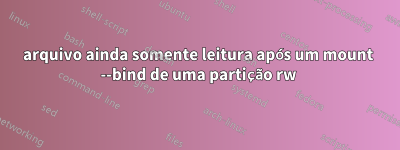 arquivo ainda somente leitura após um mount --bind de uma partição rw