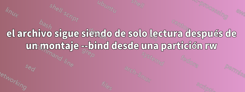 el archivo sigue siendo de solo lectura después de un montaje --bind desde una partición rw