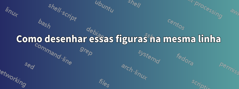 Como desenhar essas figuras na mesma linha