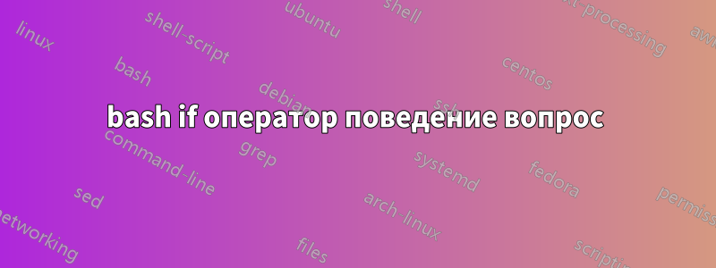 bash if оператор поведение вопрос