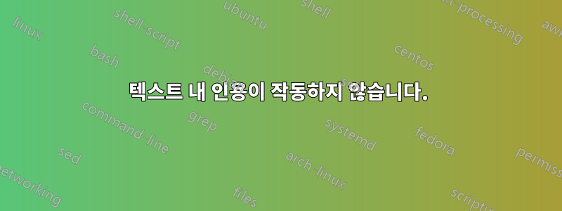 텍스트 내 인용이 작동하지 않습니다.