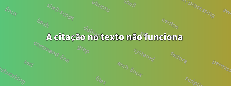 A citação no texto não funciona