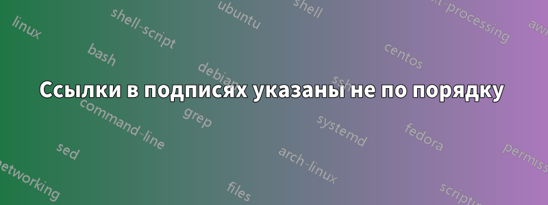 Ссылки в подписях указаны не по порядку