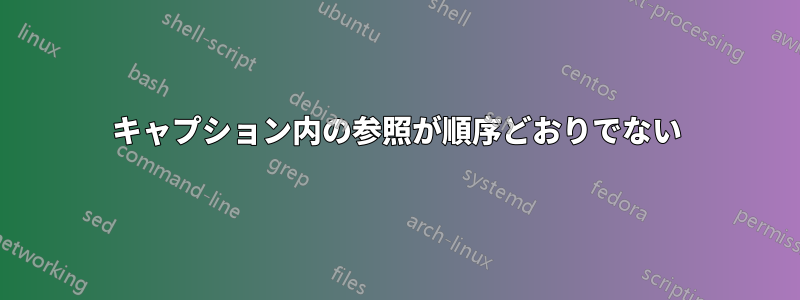 キャプション内の参照が順序どおりでない